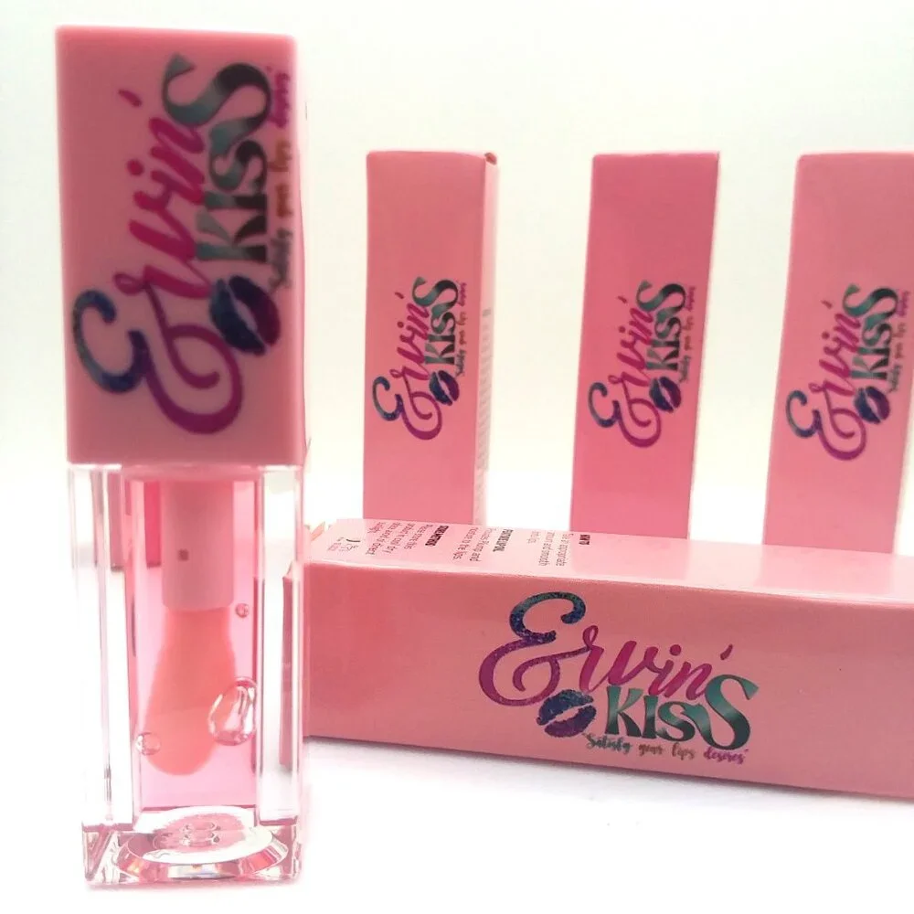 Lip Gloss 5 Flavors Erwin's Kiss Plumping Shine Sexy Glam Free Gift Strawberry
